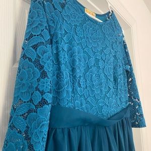 Helens wear custom floral lace and chiffon formal bridesmaid dress size 6